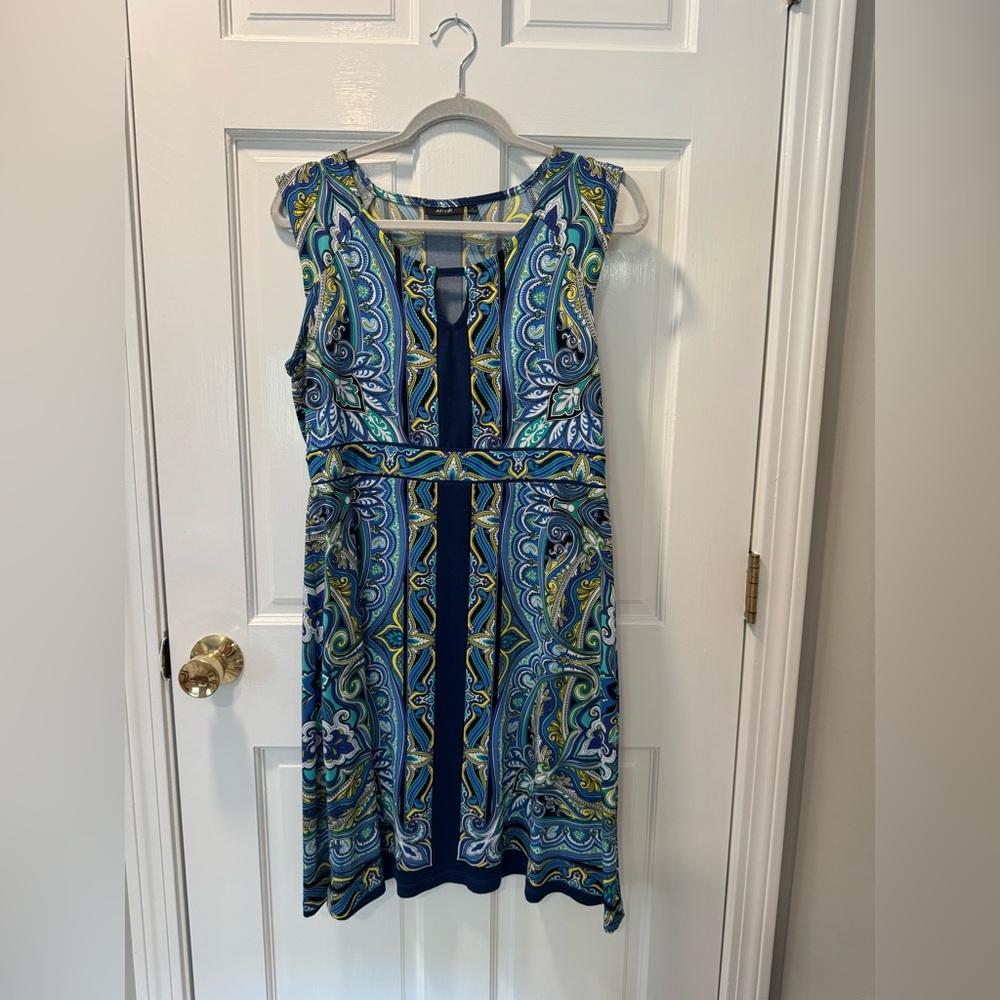 Apt. 9 Blue and Green Paisley Midi Dress